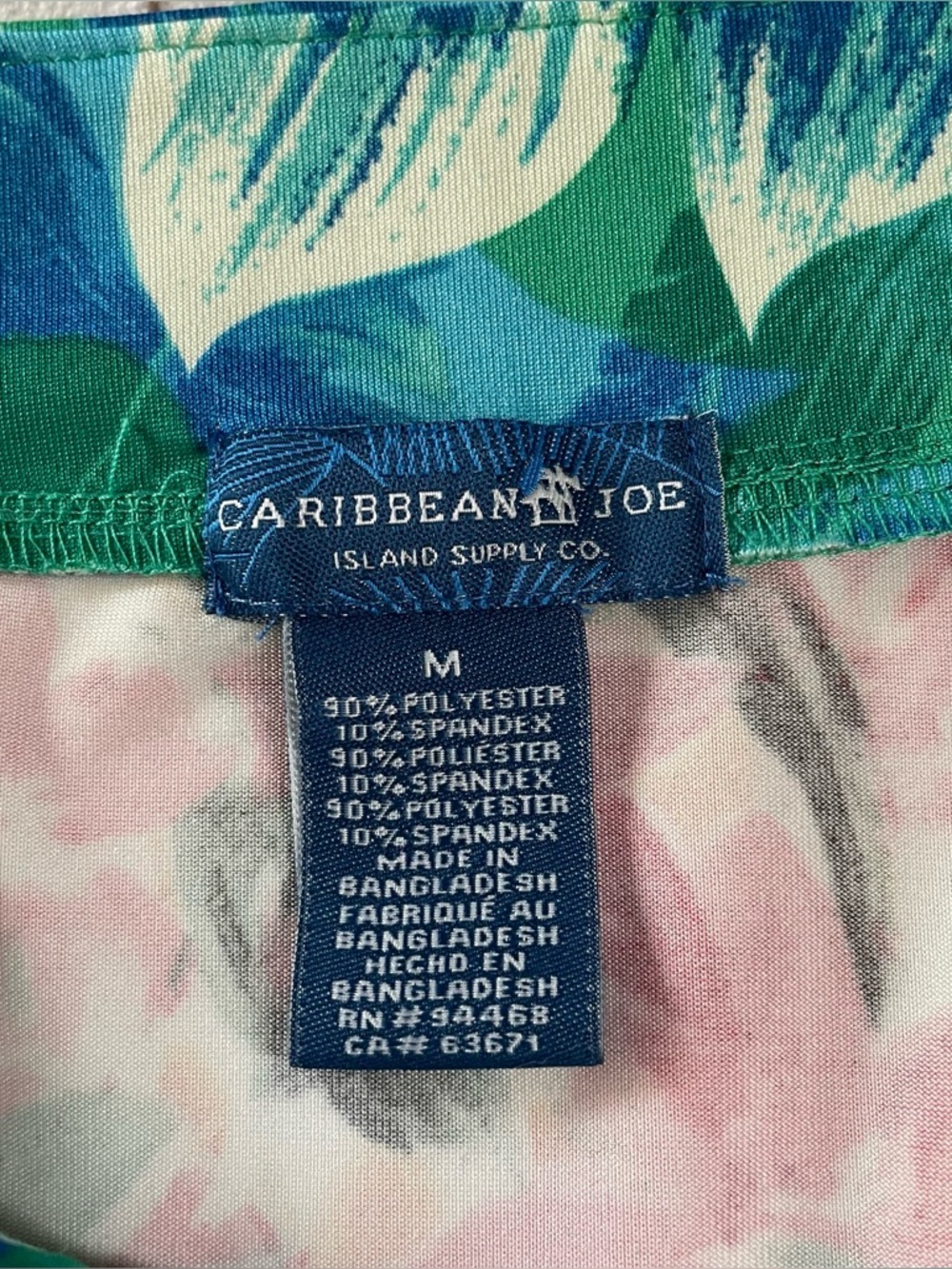 Caribbean Joe Relaxed Floral Dress Womens M Colorful 3/4 Sleeve Pull on Tropical - Picture 11 of 15